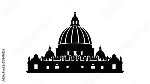 St. Peter's Basilica Silhouette - Iconic Vatican City Landmark