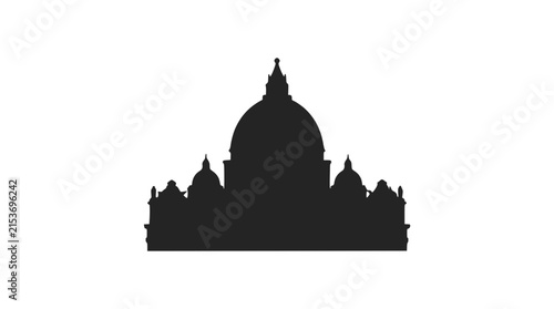 St. Peter's Basilica Silhouette, Vatican City Landmark, Iconic Architecture