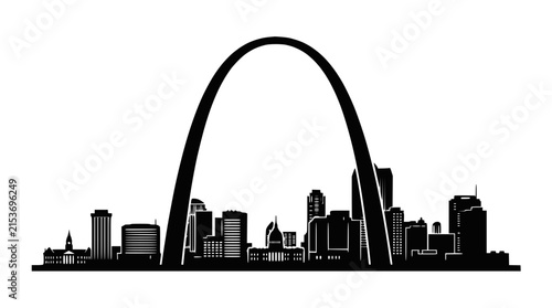 St. Louis Skyline Silhouette with Gateway Arch
