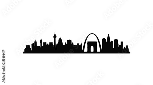 St. Louis Skyline Silhouette - Arch and Cityscape