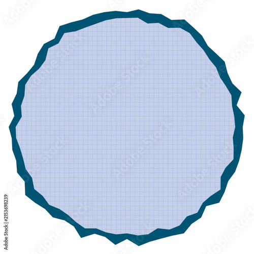 Torn Light Blue Grid Paper Circle Abstract Vector Illustration