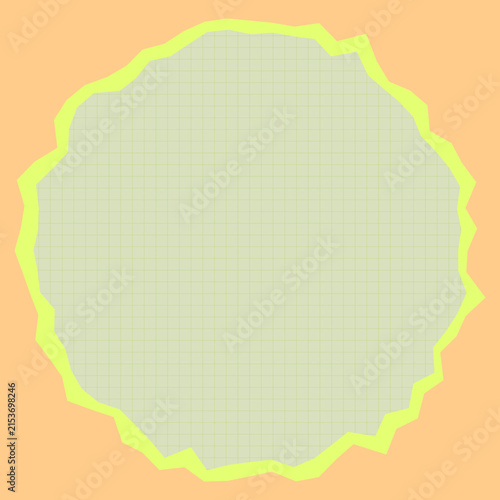 Torn Light Green Grid Paper Circle Abstract Vector Background