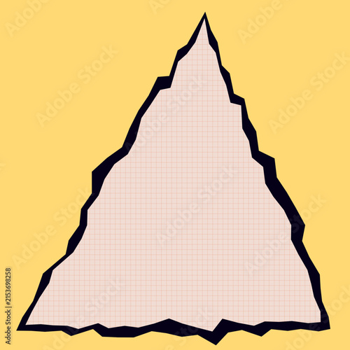 Torn Light Pink Grid Paper Triangle Abstract Vector Illustration
