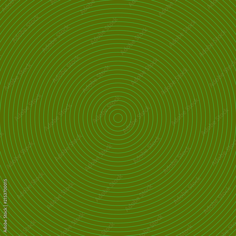 Abstract Green Concentric Circles Vector Background Pattern