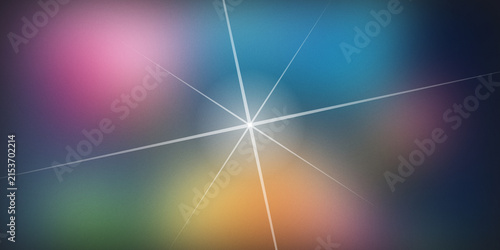 Abstract starburst explosion effect on colorful blurred background.