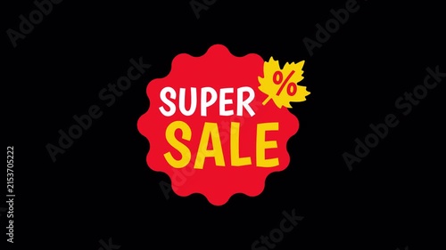 autumn super sale stickers animation alpha channel video footage 