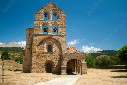 Obraz na płótnie Historic Romanesque Church Bell Tower in Rural Spanish Landscape