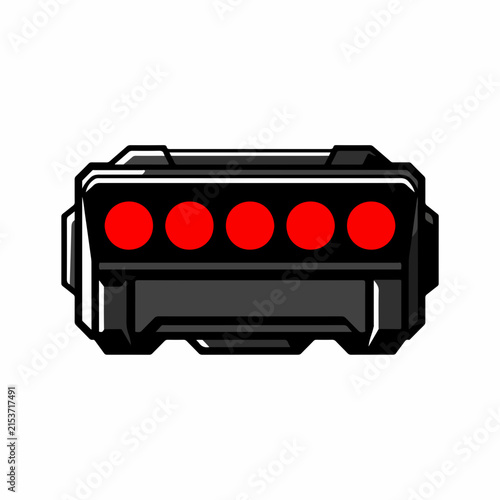 Black Battery Pack with Red Indicators.