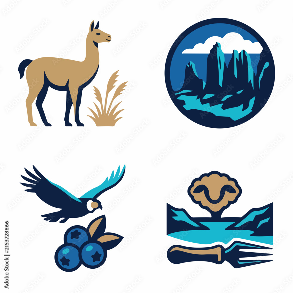 Naklejka premium Wildlife and Nature Icon Set 1.