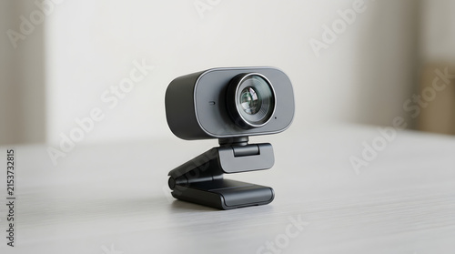 Modern USB webcam on minimalist desk surface