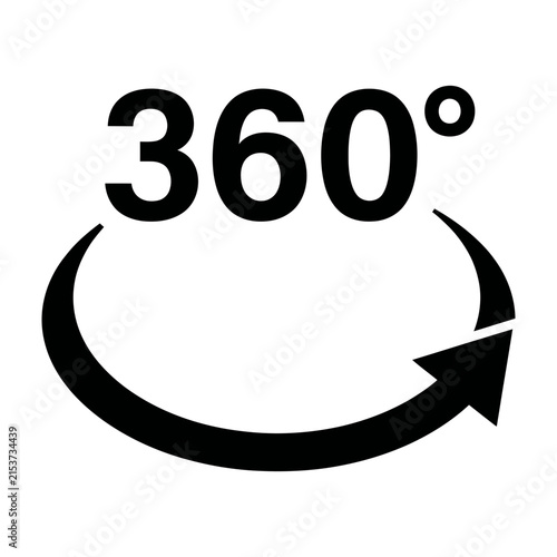 360 degrees rotate arrow sign icon symbol