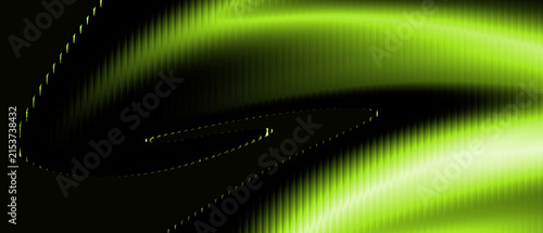 A vibrant glowing lime green light streak forming an elegant abstract background for modern digital design projects