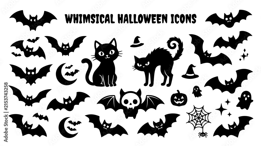 Fototapeta premium Collection of whimsical halloween icons