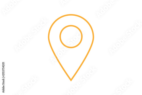 orange gps location pin on map icon png transparent background