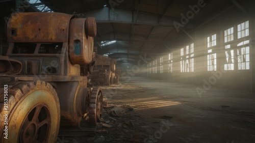Abandoned Industrial Factory with Rusted Machinery