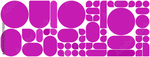 Abstract Geometric Shapes Pattern in Magenta, Vibrant Magenta Geometric Background for Modern Creative Design and Branding