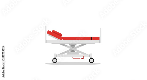 Medical Stretcher Illustration Over White Background Showing Emergency Hospital Bed