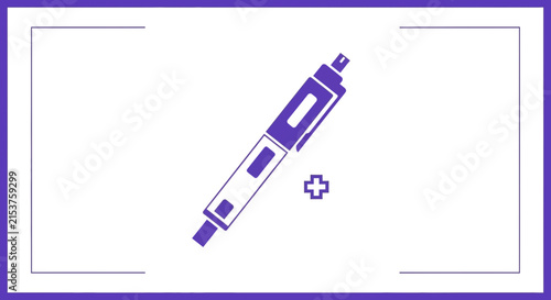 Medical Stylized Medical Pen And Cross Symbol In Creative Modern Isolated Illustration