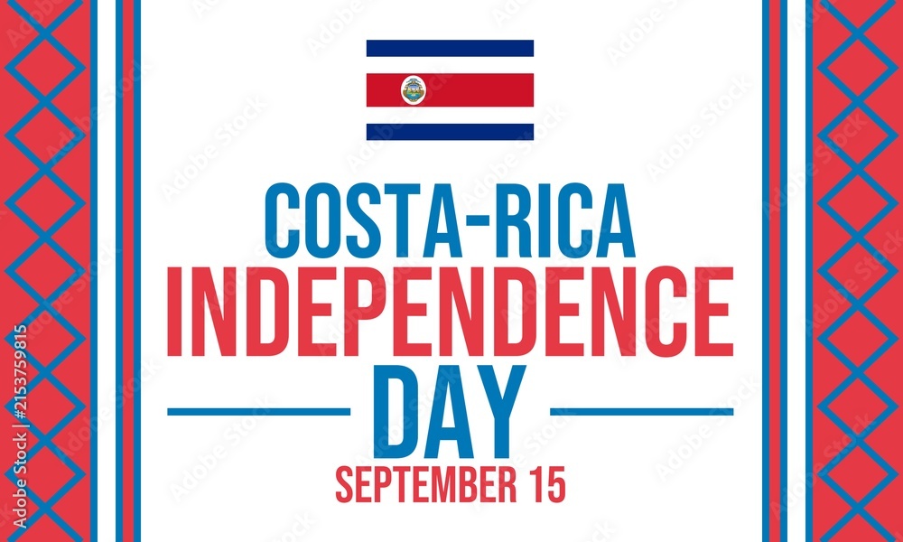 Fototapeta premium COSTA-RICA INDEPENDENCE DAY on September 15 concept background layout. Vector illustration template for greeting card, banner, or poster.