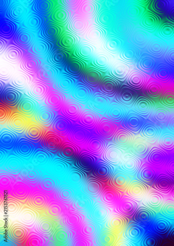 Colorful Frosted Glass Circles Grid Pattern Background, Abstract Holographic Rainbow Spectrum Backdrop