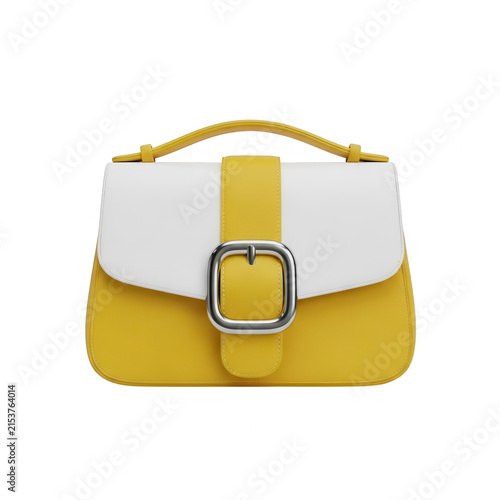 Elegant yellow clutch purses with silver buckle design