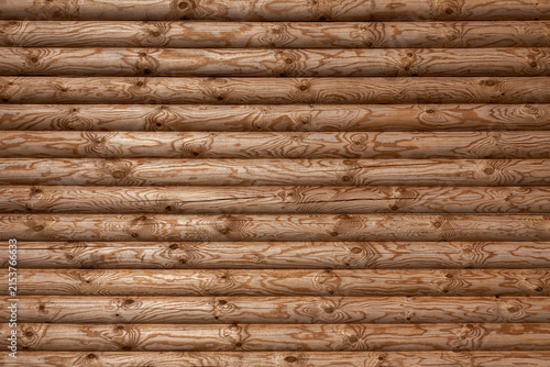 Obraz na plátne Wood texture of the wall of a log house.