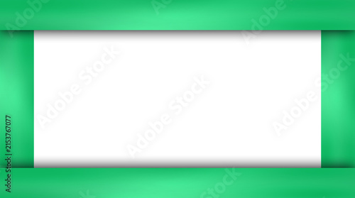Green Neon Rectangle Frame Glowing Border Design Illustration