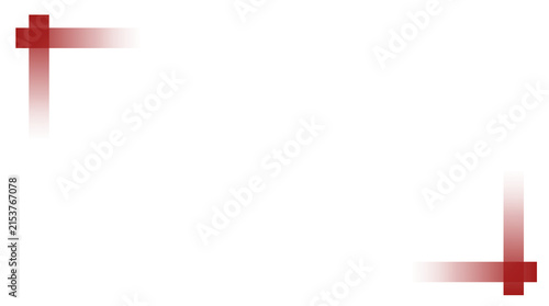 Red Cross Corner Frame Marks Design Element Illustration Set