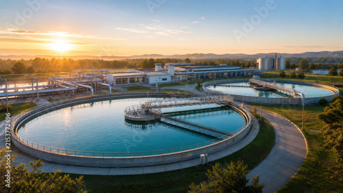 Municipal Drinking Water Treatment Plant with Circular Clarification Basins