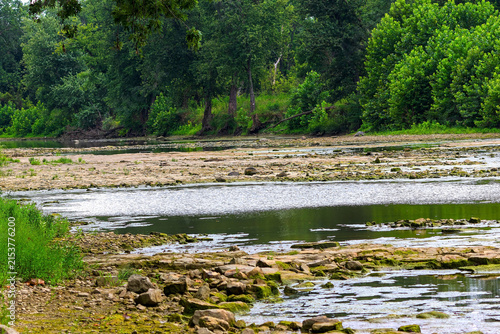 Low water level in a drying river