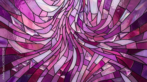 Abstract Pink and Purple Stained Glass Pattern background
