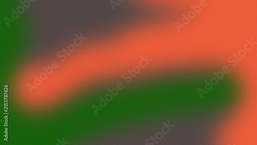 Abstract grainy gradient background with vibrant orange and deep green color blend