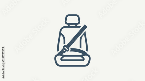 Car seat safety belt icon representing vehicle passenger security measures
