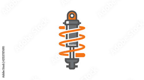 Vector Illustration of a Modern Vehicle Shock Absorber Suspension Component