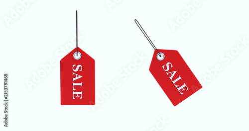 red sale tags icon pack 3d render