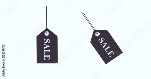 black sale tags icon pack 3d render