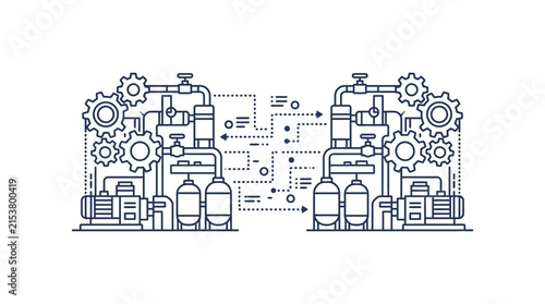 Industrial machinery blueprint for factory automation.