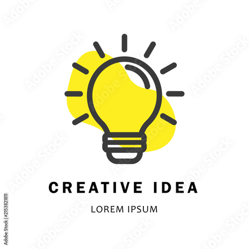 A creative concept icon represents fresh ideas and inspiration. A bold yellow backdrop enhances the overall creativity of the concept