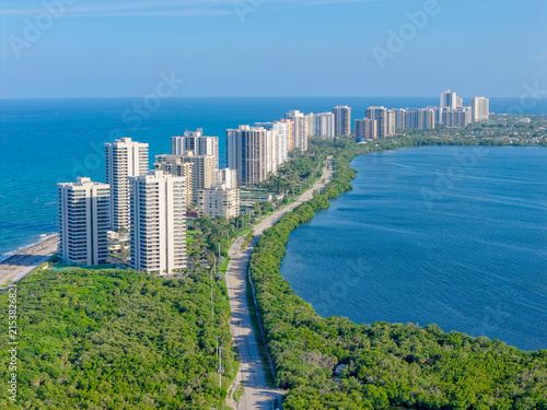 Canvas Print aerial view of Singer Island