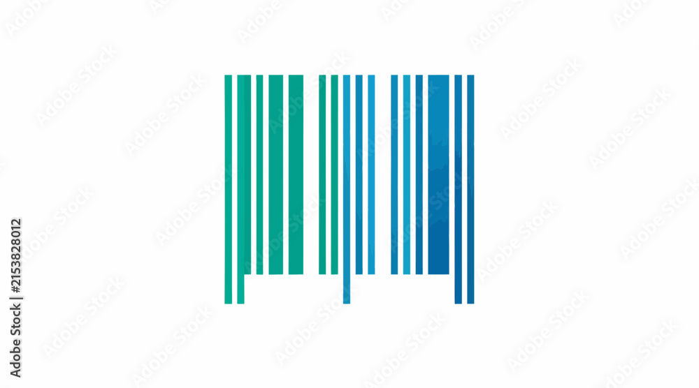 Obraz premium Teal barcode icon for retail and tracking.