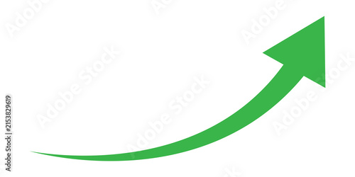 Green upward curved arrow icon showing growth and progress