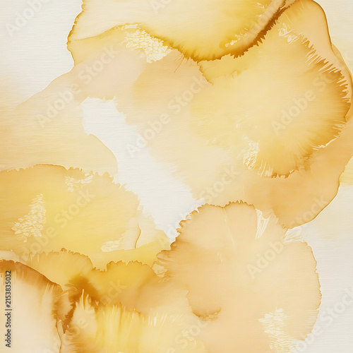 Elegant Golden Watercolor Abstract Background with Soft Organic Texture