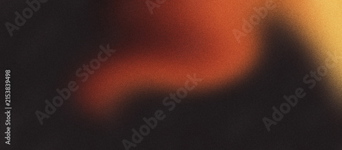 Abstract background grainy gradient red orange glowing shape, black backdrop banner poster header design, noise texture, copy space