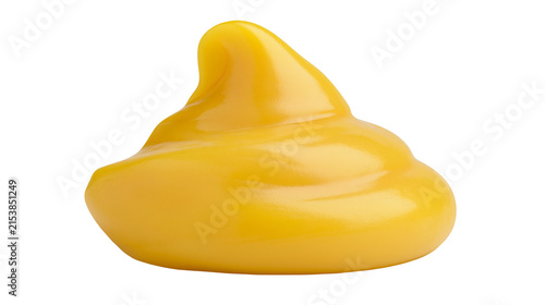 Fotografie Yellow mustard dollop with smooth texture, isolated on transparent background