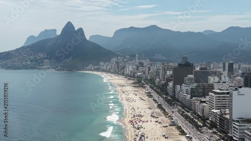 Aerial View of Copacabana Beach in Rio de Janeiro, Brazil