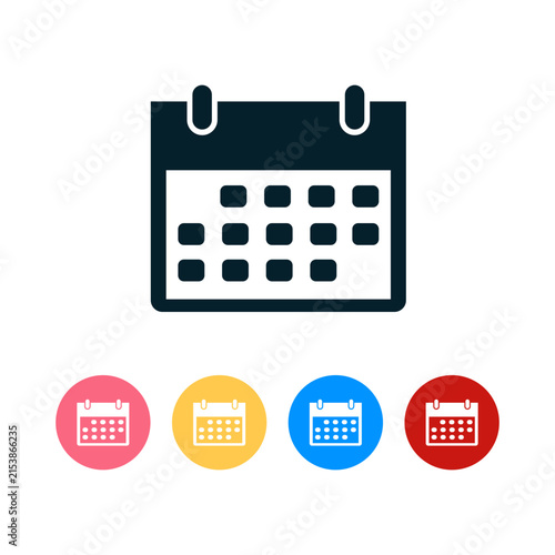 Calendar Icon Set with Colorful Variations for Scheduling and Planning