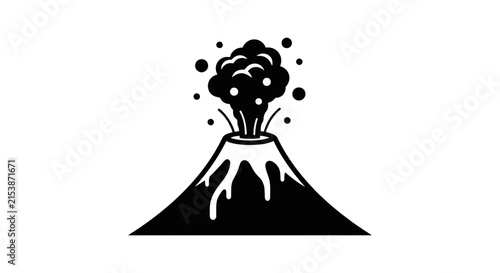 Vector illustration of volcano eruption icon on a transparent background