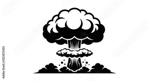 Vector illustration of mushroom cloud explosion icon on a transparent background
