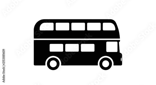 Vector illustration of double decker bus icon, public transport vector illustration on a transparent background