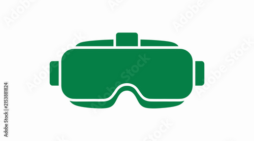 Green virtual reality headset icon.